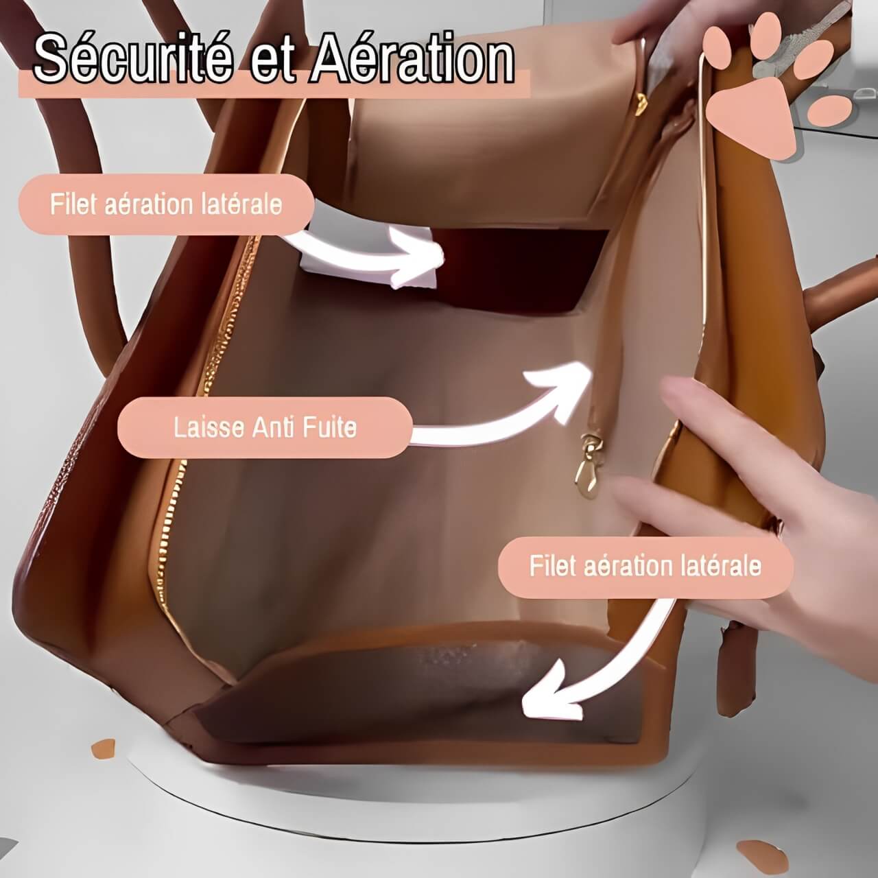 sac de transport pour chien cuir design jujucuirbag la niche de jules sécurité aération