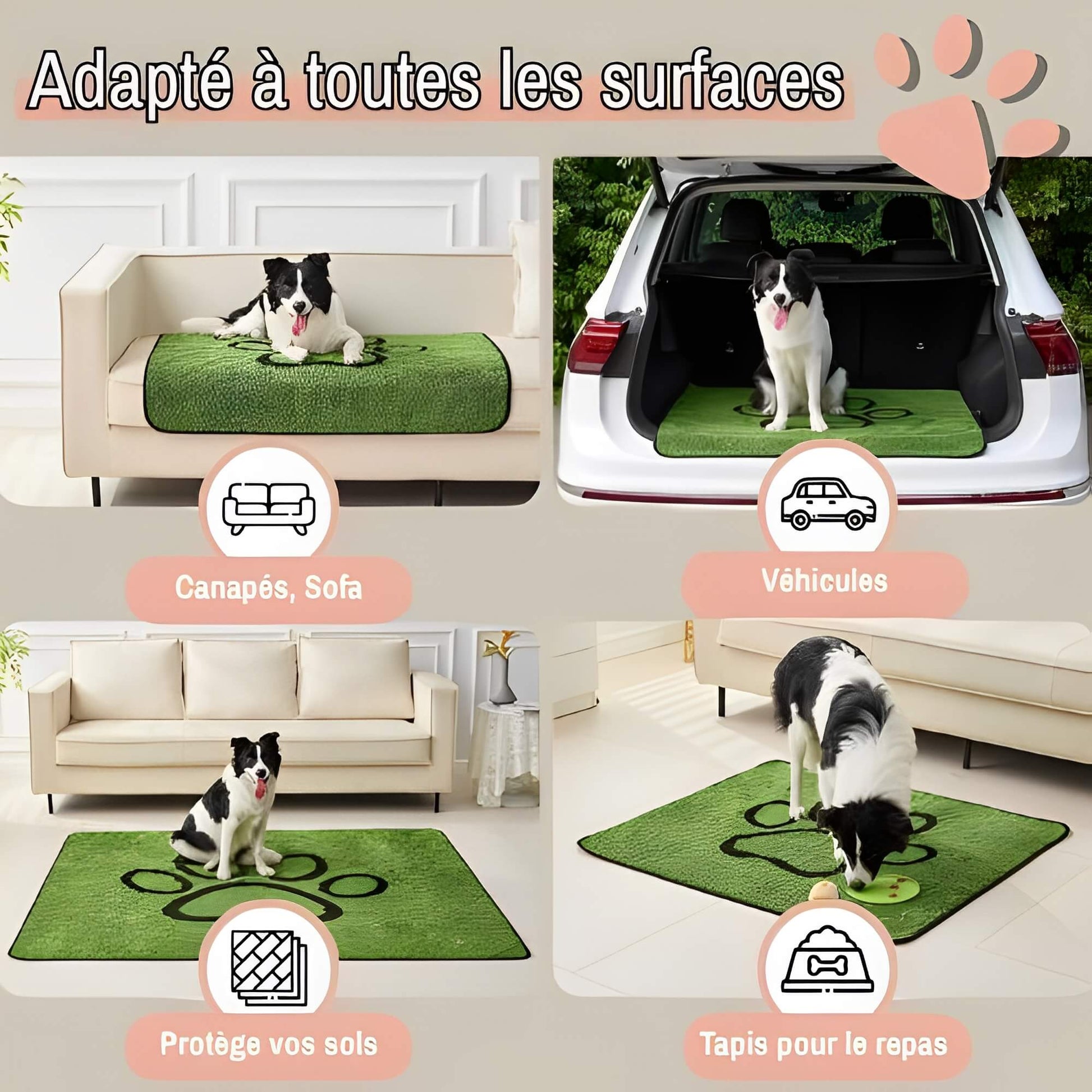 tapis apprentissage pour chien lavable JujutrainPad adapté toutes surfaces