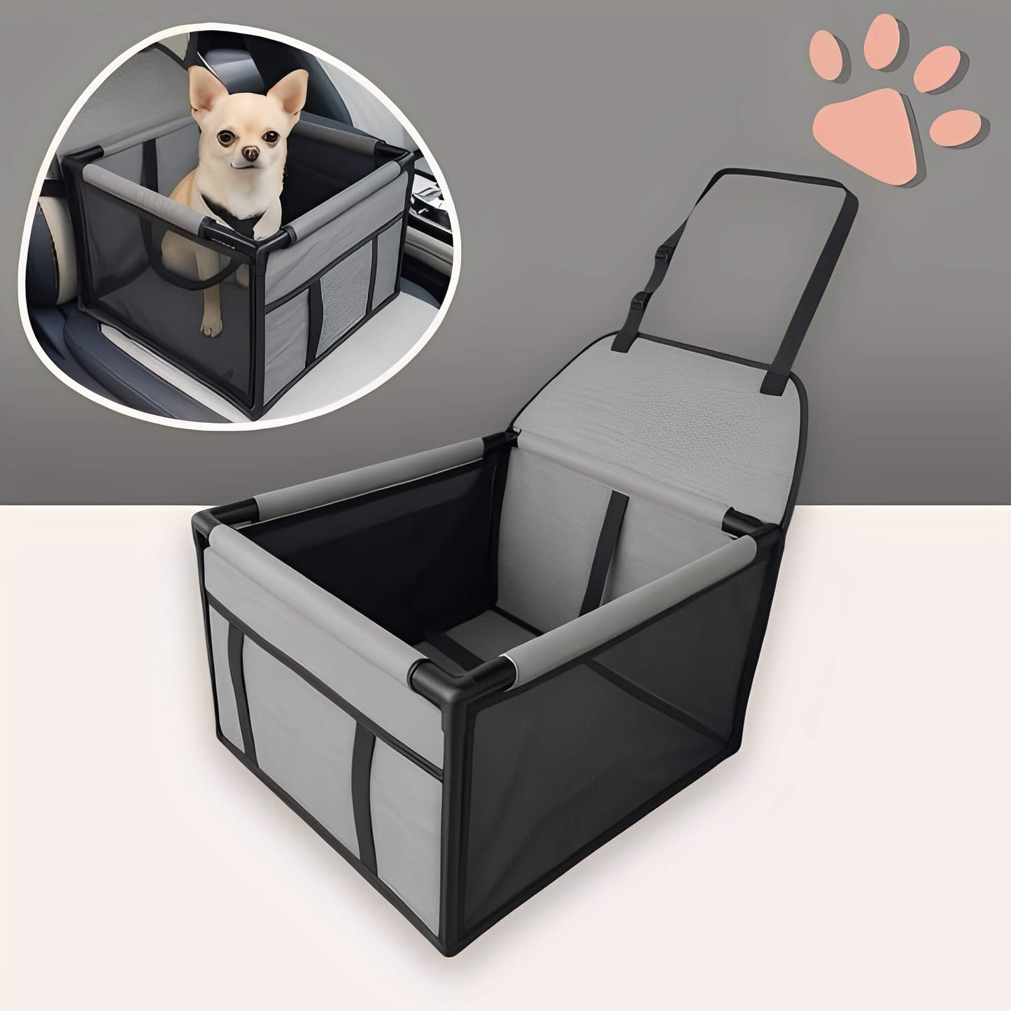 siege auto pour chien la niche de jules JuJuDriveSeat variante gris