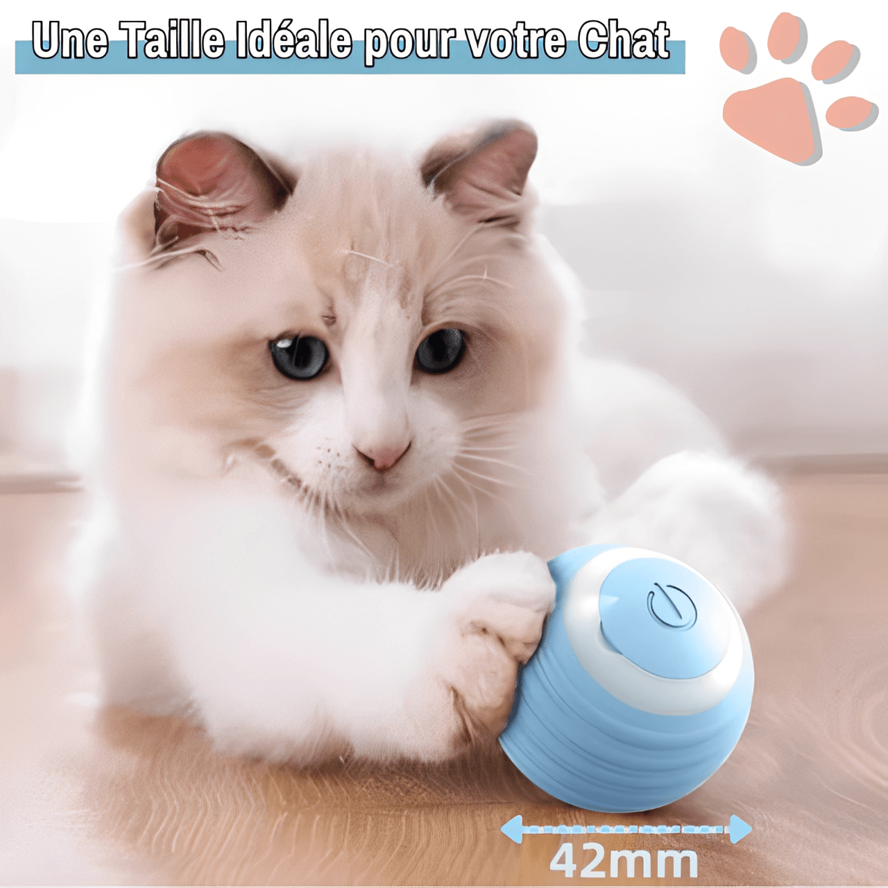 Balle Intéractive pour Chat - Jouet Intéractif Rechargeable - Câble USB Fourni | JuJuSmartCatBall™