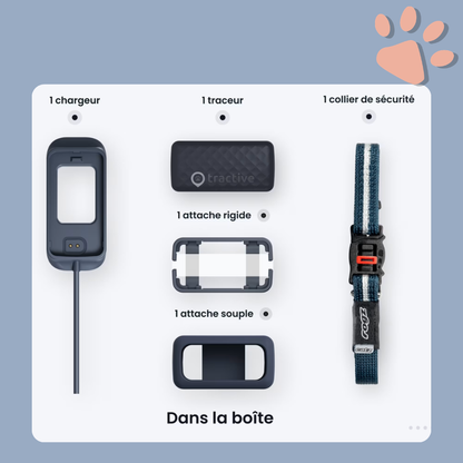 Collier gps pour chien tractive partenaire officiel france la niche de jules contenu boite tractive