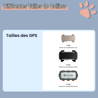 Collier gps pour chien tractive partenaire officiel france la niche de jules différente taille