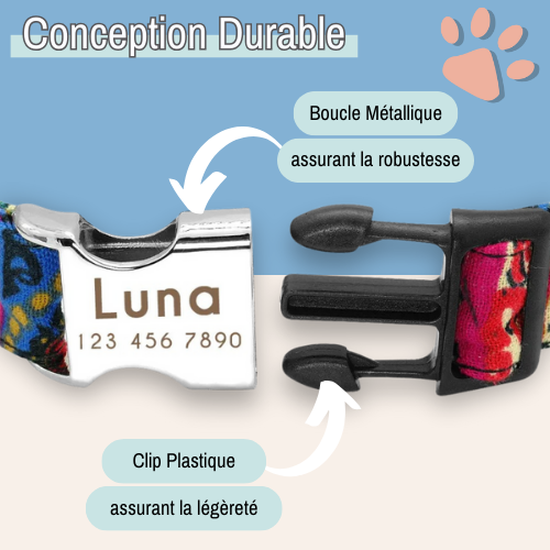 Collier pour chien personnalisé prénom téléphone personnalisable la niche de jules jujucollartag1 conception durable