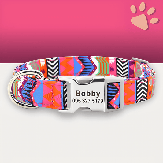 Collier pour chien personnalisé prénom telephone personnalisable la niche de jules jujucollartag3 rose
