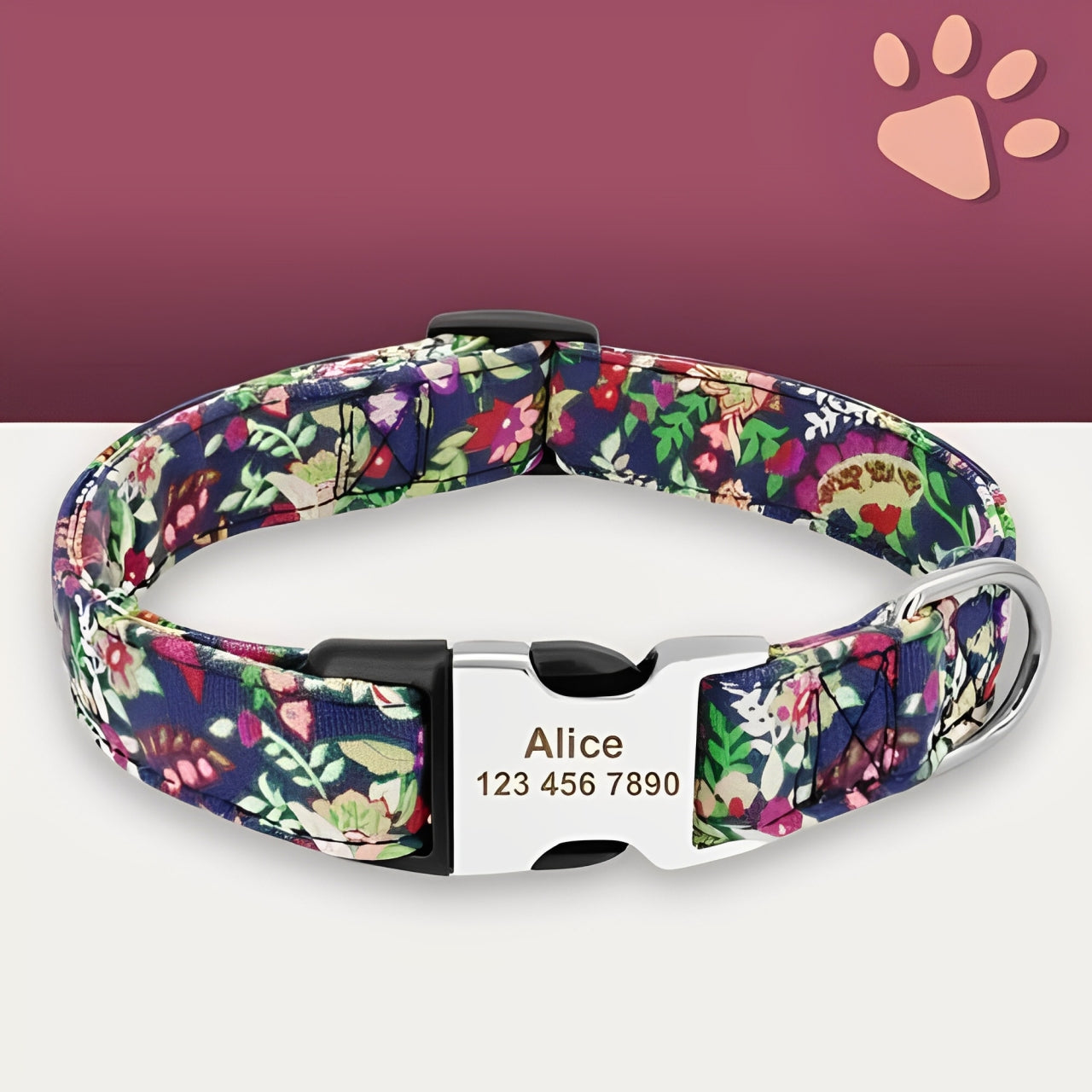 Collier pour chien personnalise prenom telephone personnalisable la niche de jules jujucollartag6 variante5