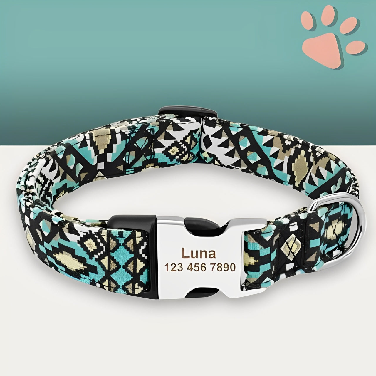 Collier pour chien personnalise prenom telephone personnalisable la niche de jules jujucollartag6 variante4