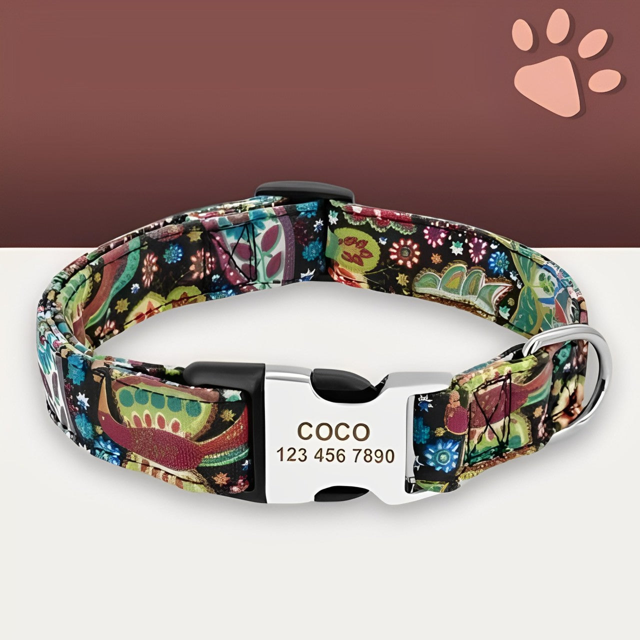 Collier pour chien personnalise prenom telephone personnalisable la niche de jules jujucollartag6 variante3