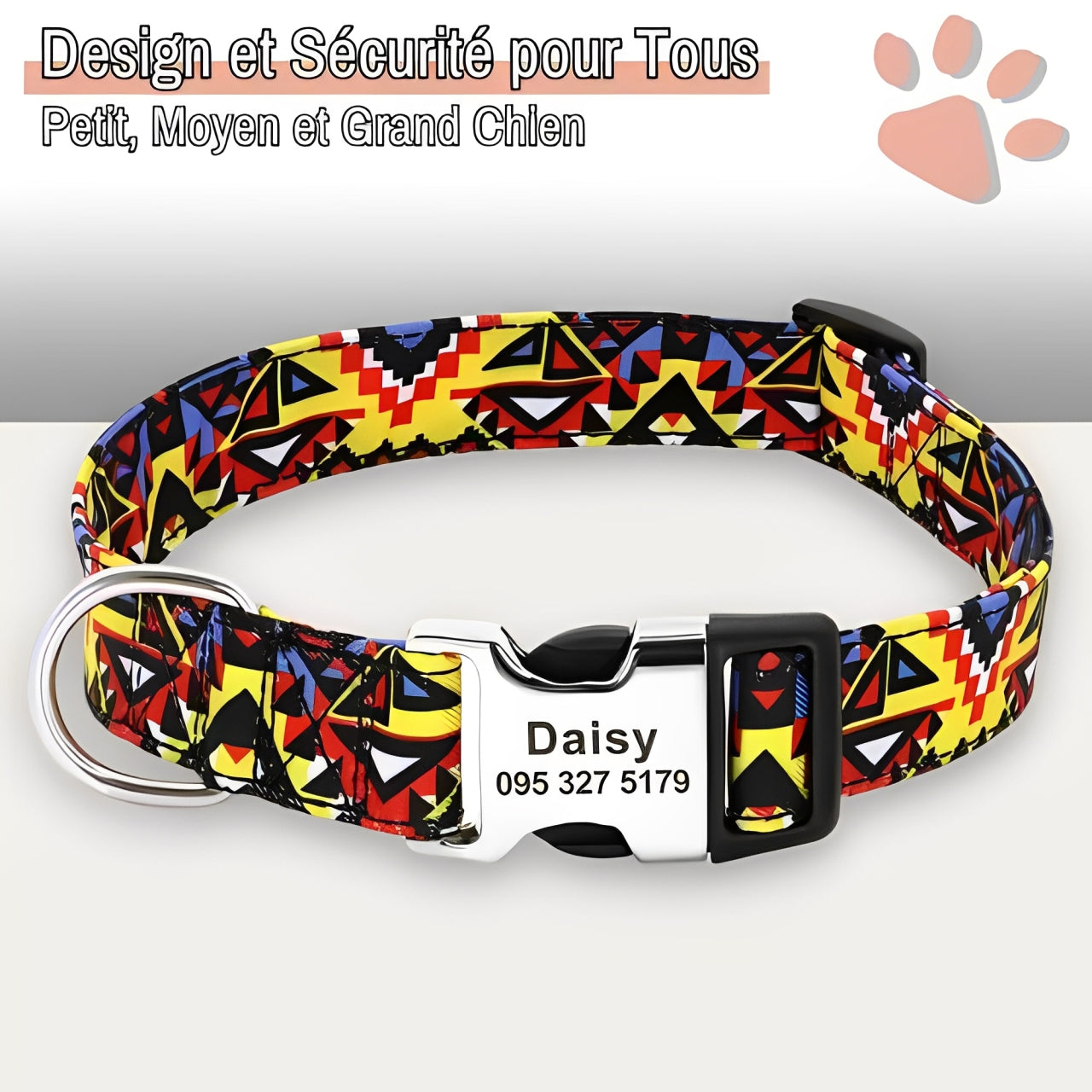 Collier pour chien personnalise prenom telephone personnalisable la niche de jules jujucollartag7petit moyen grand chien