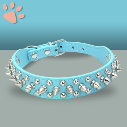 collier punk pour chien la niche de jules punkyjuju bleu cyan