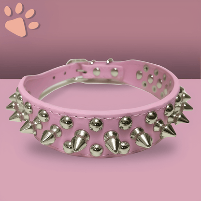 collier punk pour chien la niche de jules punkyjuju rose