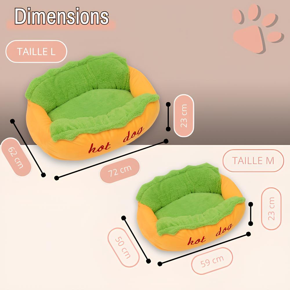 Coussin hotdog pour chien jujuhotdog la niche de jules dimensions panier chien