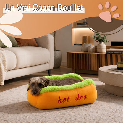 Coussin hotdog pour chien jujuhotdog la niche de jules cocon douillet