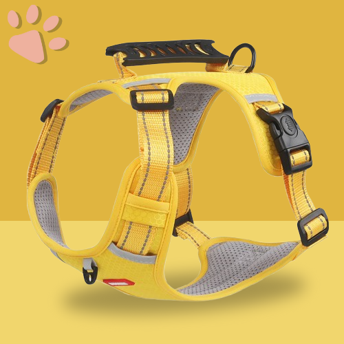 harnais anti traction respirant de qualité pour chien la niche de jules jujuharn jaune