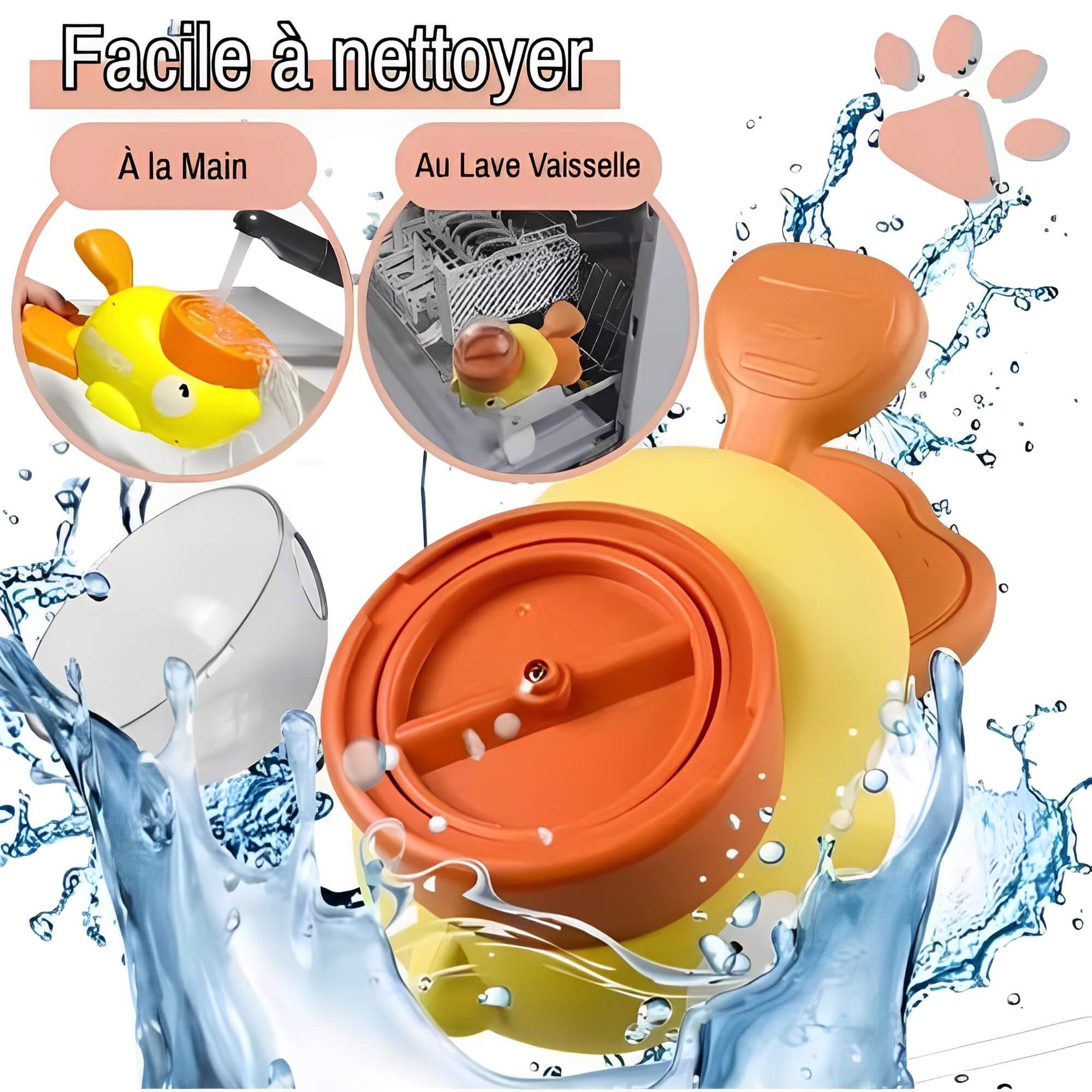 Jouet Distributeur de croquettes pour chats et chiens Interactif JuJuDuckFeeder  facile a nettoyer