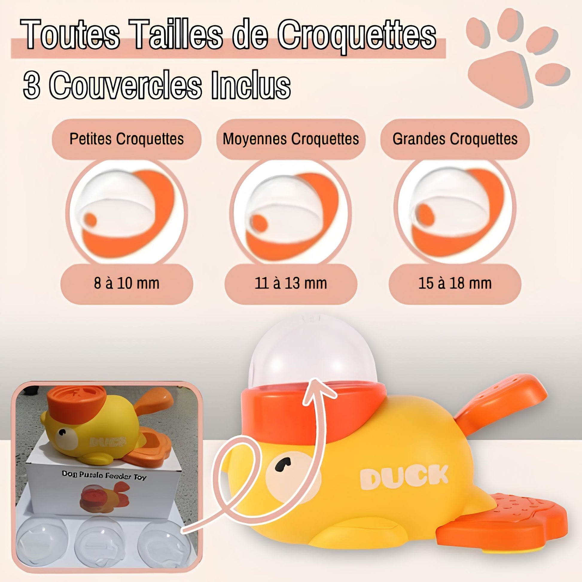 Jouet pour chien chat Distributeur croquettes Interactif la niche de jules JuJuDuckFeeder toutes tailles croquettes