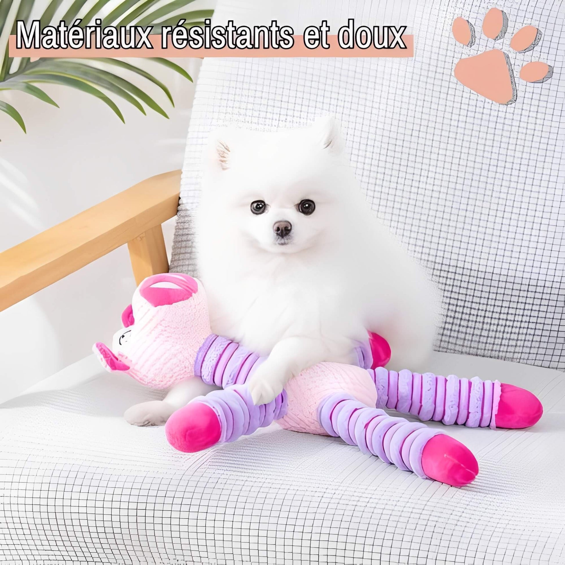 Jouet Sonore Pour Chien en forme de Cochon La Niche de Jules JuJuPiggySound materiaux resistants et doux