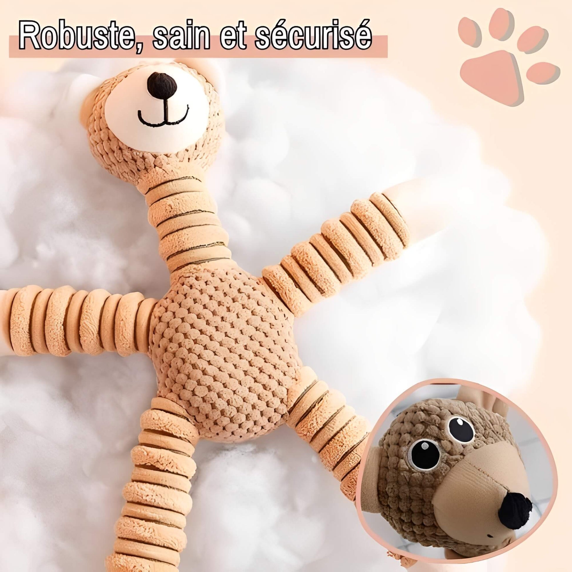 Jouet Sonore Pour Chien en forme de Ours La Niche de Jules JuJuBearChew  robuste sain sécurisé