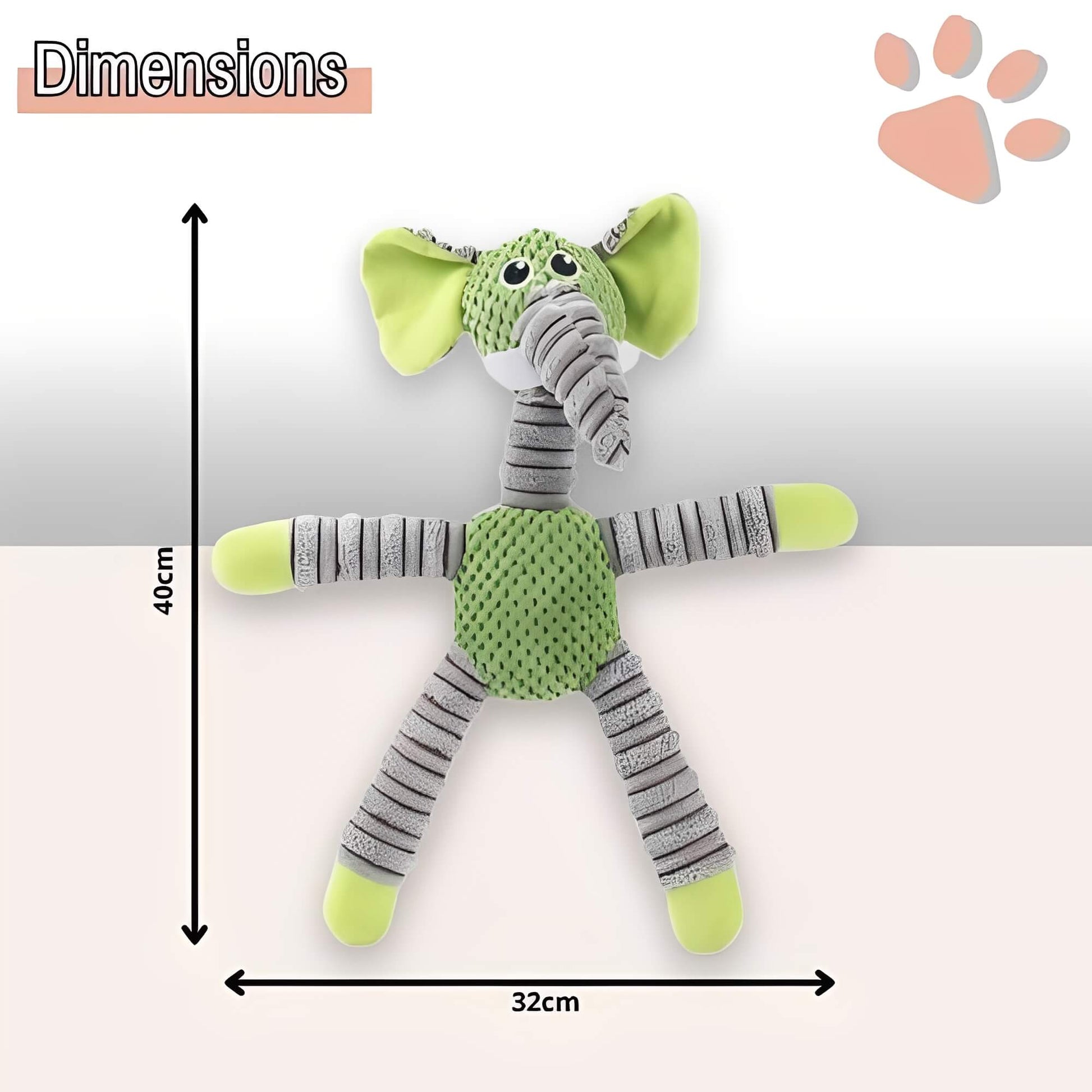 Jouet Sonore pour petits et Moyens chiens La Niche de Jules JujuElephantPlay dimensions