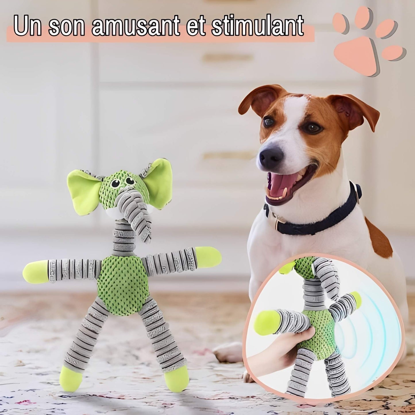 Jouet Sonore pour petits et Moyenschiens La Niche de JulesJujuElephantPlay un son amusant et stimulant