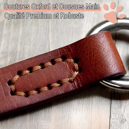 Laisse en cuir veritable pour chien la niche de jules jujuluxeleash cousue main