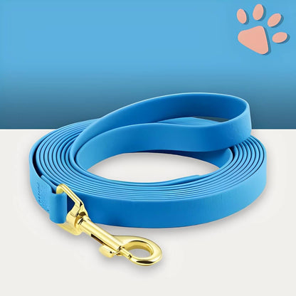 Laisse longe pour chien PVC jujulongepvc la niche de jules bleu