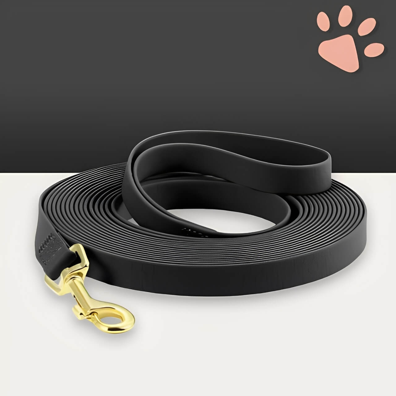 Laisse longe pour chien PVC jujulongepvc la niche de jules noir