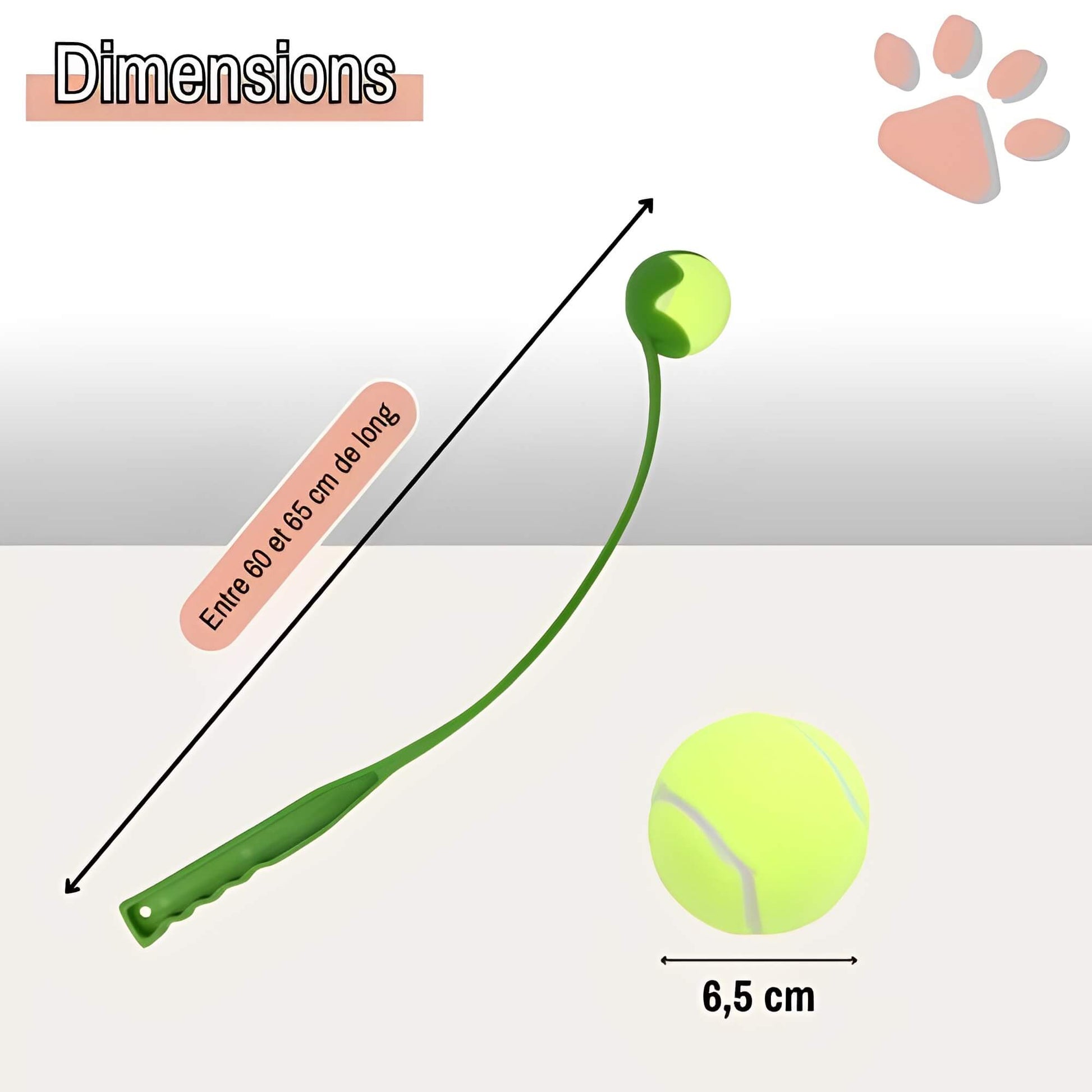 Lanceur de Balle Pour Chien la niche de jules JuJuLaunchGrip dimensions