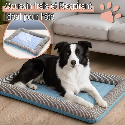 Lit pour Chien et chat Rectangulaire Respirant et Antiderapant JuJuIceCool coussin frais et respirant idéal pour l'été