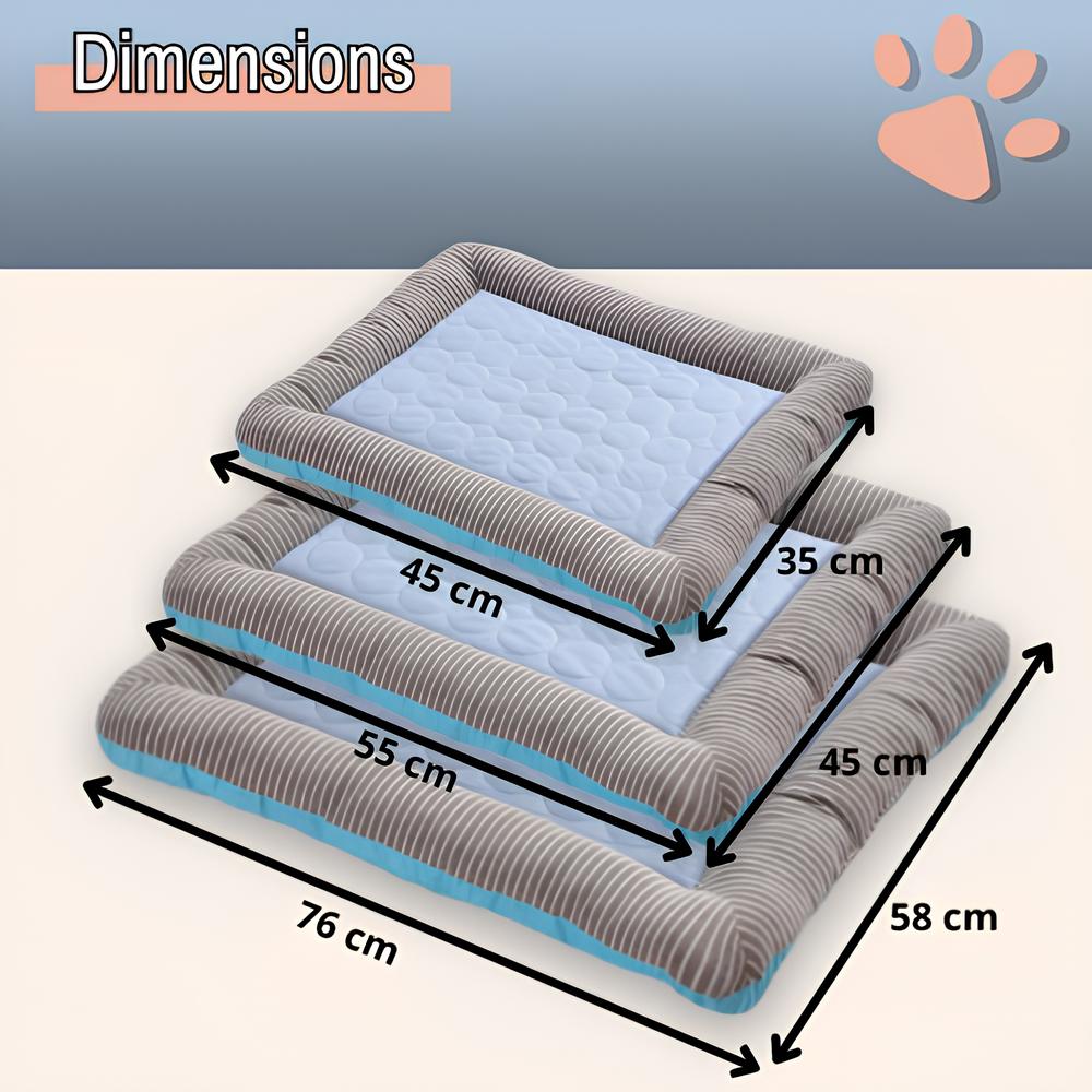 Lit pour Chien et chat Rectangulaire Respirant et Antiderapant JuJuIceCool dimensions