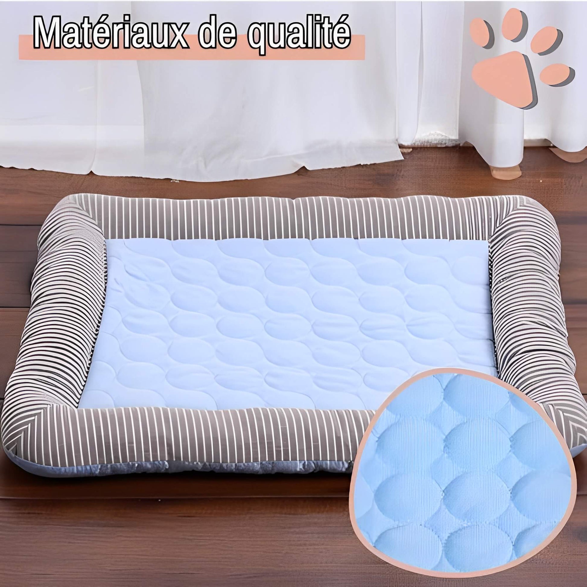 Lit pour Chien et chat Rectangulaire Respirant et Antiderapant JuJuIceCool materiaux de qualité