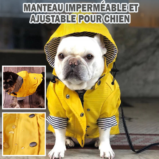 Manteau de pluie imperméable pour chien la niche de jules jujucoat ajustable