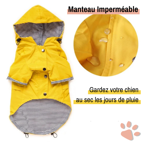 Manteau de pluie imperméable pour chien la niche de jules jujucoat jaune imperméable