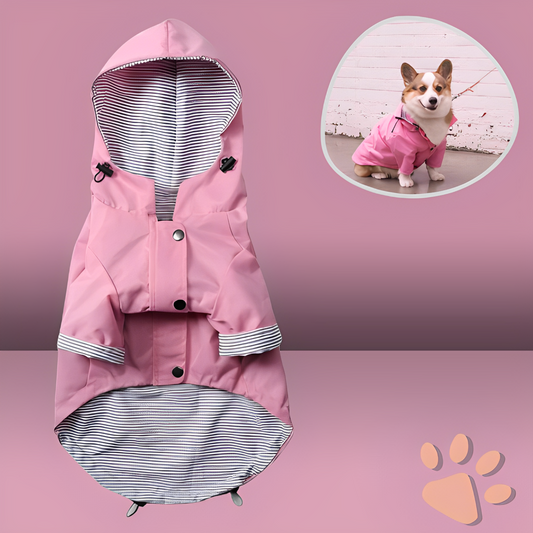 Manteau de pluie imperméable pour chien la niche de jules jujucoat rose