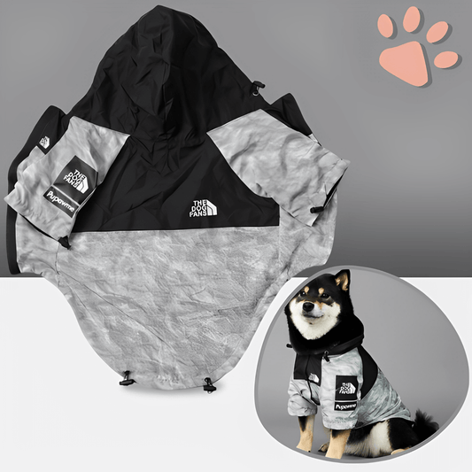 Manteau pour chien imperméable design la niche de jules thedogfans simplecolor gris