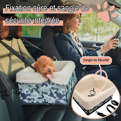 Panier de Transport pour Chien Sécurité et Confort en Voiture la niche de jules JuJuCarBooster fixation sure et sangle de sécurité intégrée