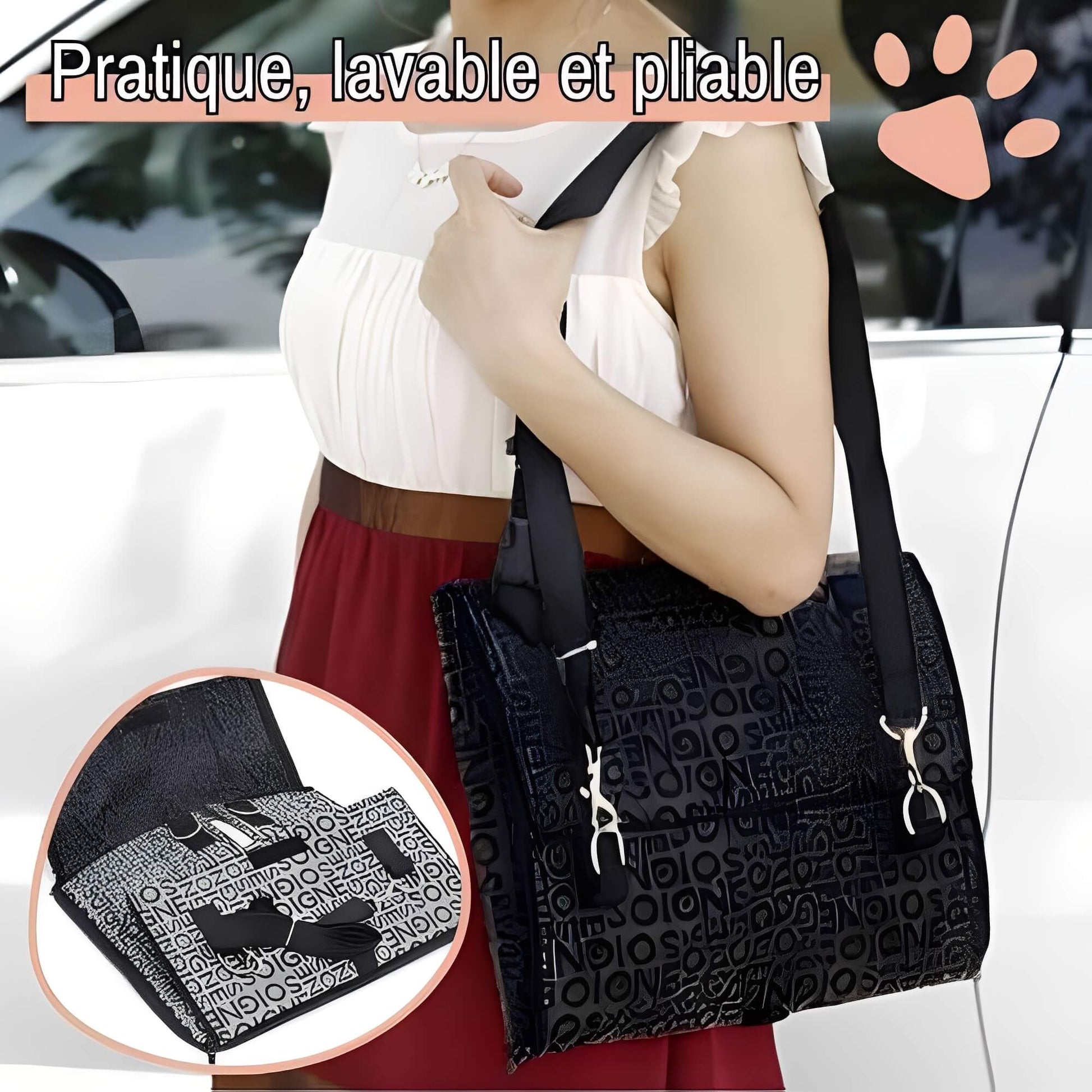 Panier de Transport pour Chien Sécurité et Confort en Voiture la niche de jules JuJuCarBooster pratique lavable pliable