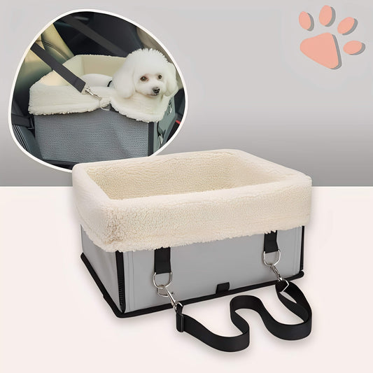 Panier de Transport pour Chien Sécurité et Confort en Voiture la niche de jules JuJuCarBooster variante gris