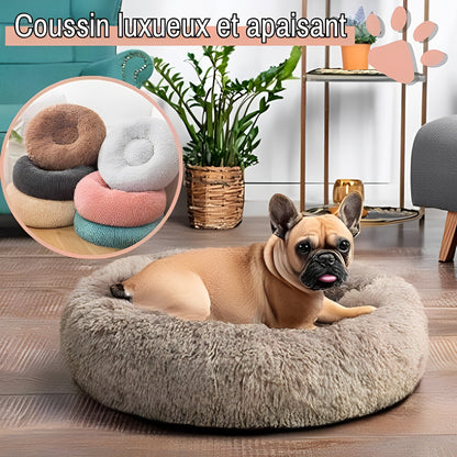 Panier pour chien et chat rond douillet la niche de jules jujudonutdelight coussin luxueux et apaisant
