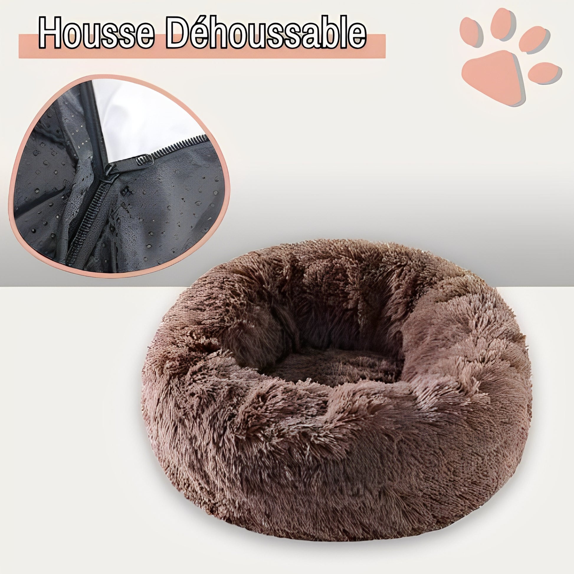 Panier pour chien et chat rond douillet la niche de jules jujudonutdelight housse déhoussable