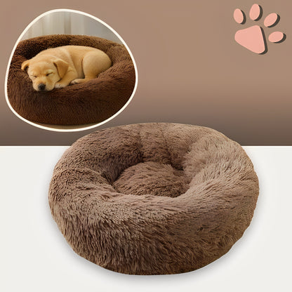 Panier pour chien et chat rond douillet la niche de jules jujudonutdelight variante brun