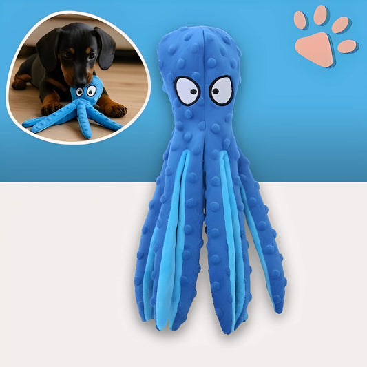 Peluche pour chien pieuvre sonore la niche de jules jujuoctosound variante bleu