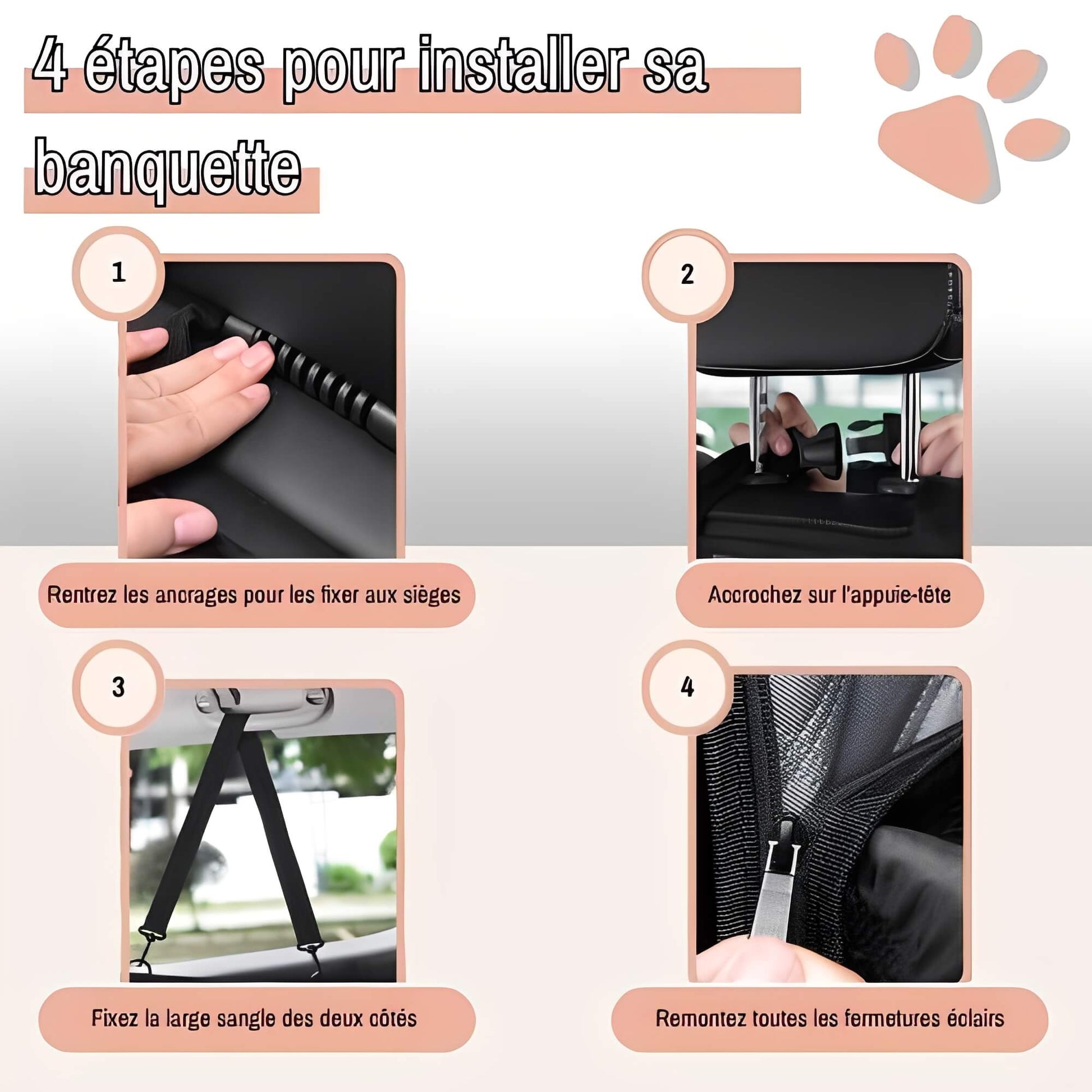 Protection Banquette Arriere Pour Voiture pour Chien la niche de Jules JuJuCarProtect 4 etapes pour installer sa banquette