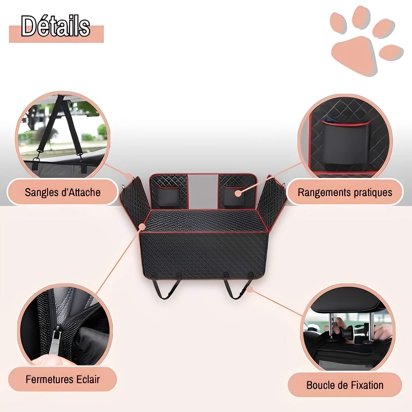 Protection Banquette Arriere Pour Voiture pour Chien la niche de Jules JuJuCarProtect details