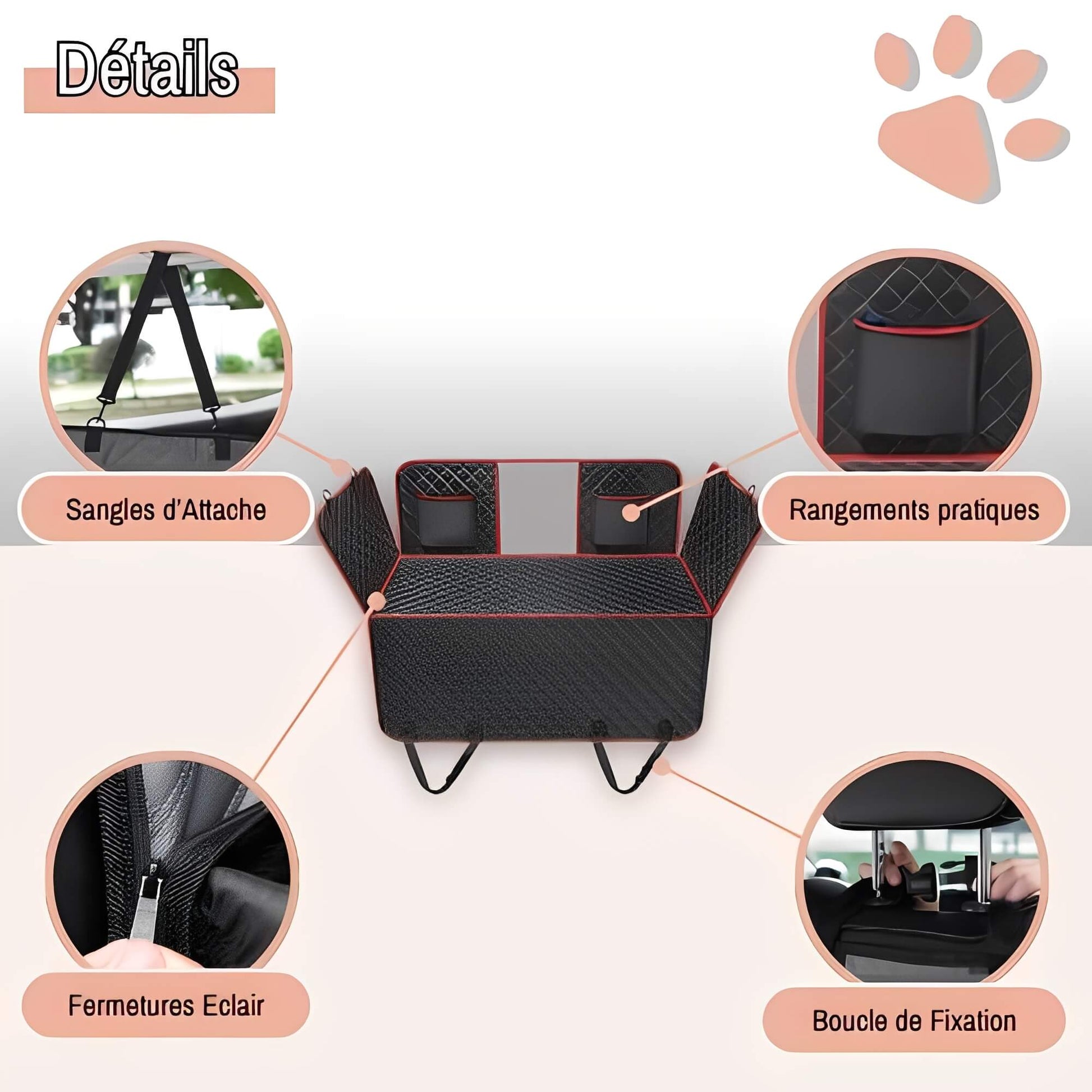 Protection Banquette Arriere Pour Voiture pour Chien la niche de Jules JuJuCarProtect details