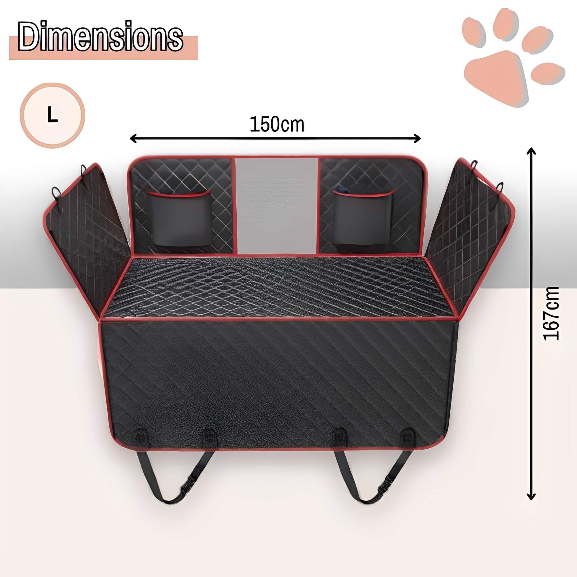 Protection Banquette Arriere Pour Voiture pour Chien la niche de Jules JuJuCarProtect dimensions taille L
