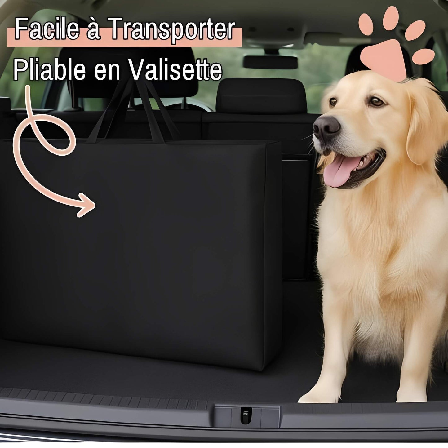 Protection Banquette Arriere Pour Voiture pour Chien la niche de Jules JuJuCarProtect facile a transporter pliable en valisette
