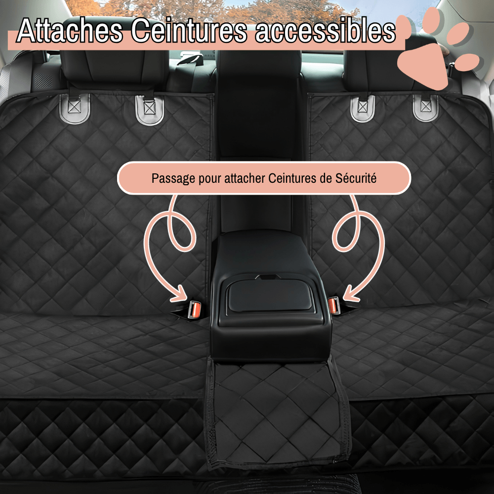 Protection Banquette Arrière Voiture pour Chien Anti Poils la niche de jules JUJUSEATSHIELD boucle attache ceinture de sécurité