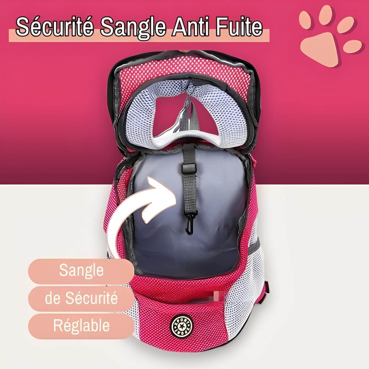 Sac de transport sac a dos pour chien jujubfbag la niche de jules sangle sécurité anti fuite 