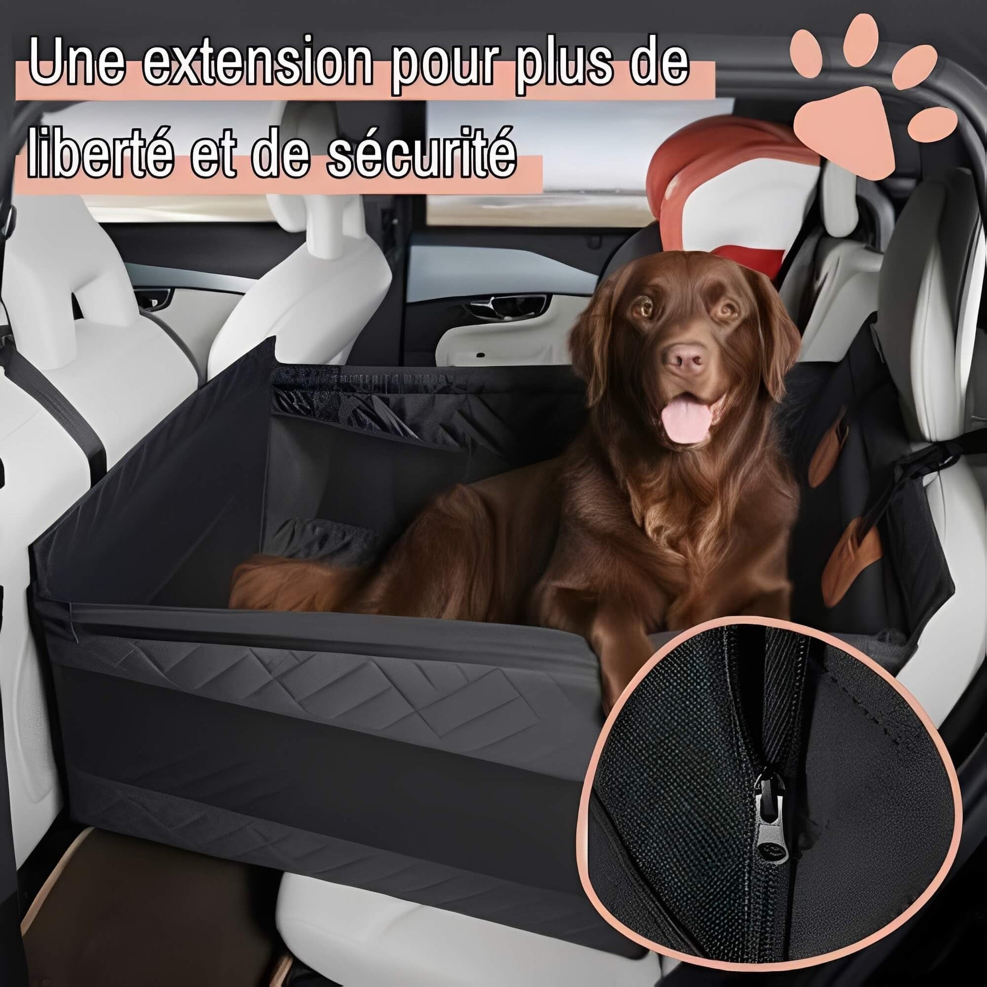Siege de voiture pour chien Extension de siege arriere La Niche de Jules extension liberte securite