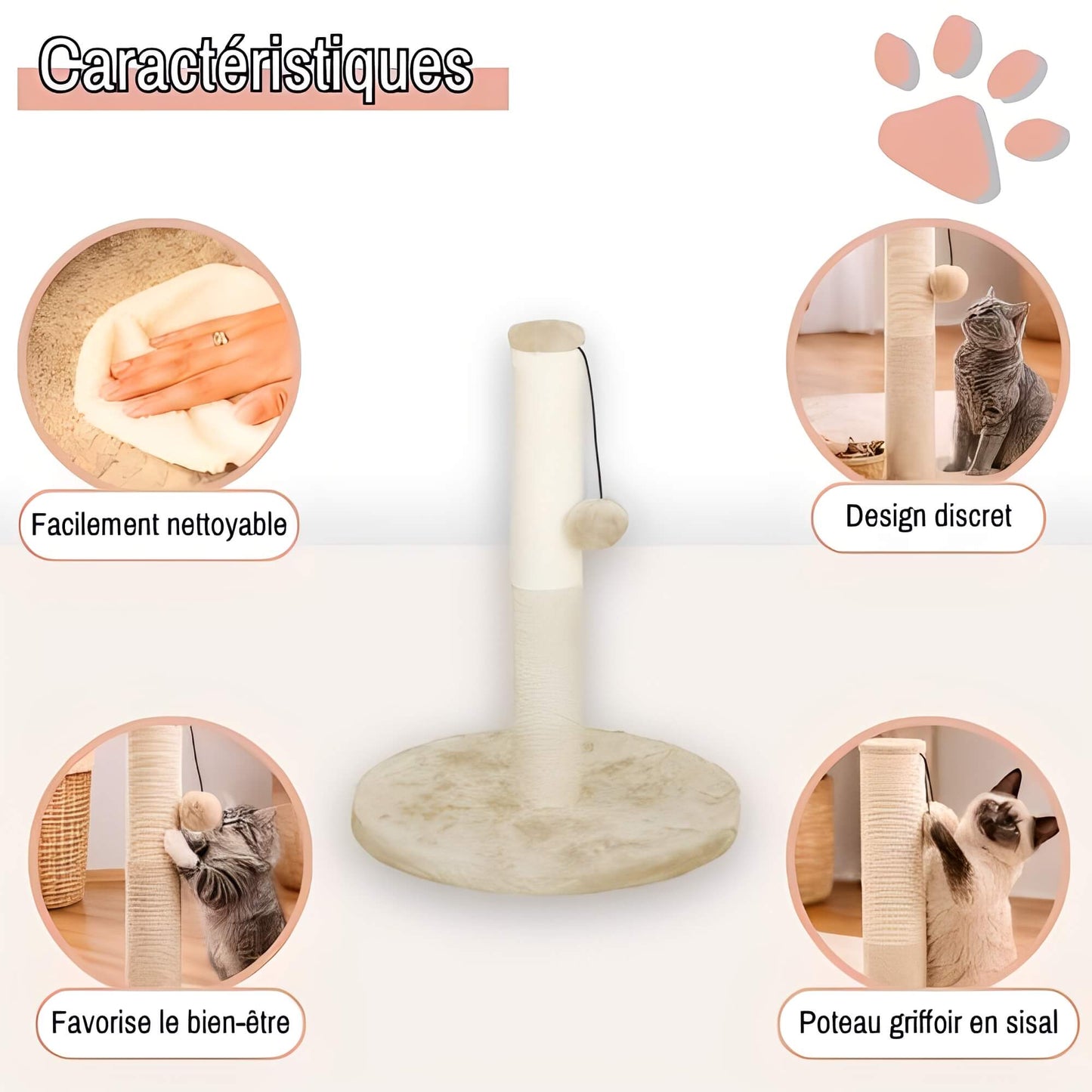 arbre a chat JujuLukiCatree la niche de jules caracteristiques ecru